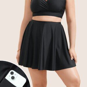 BloomChic Plus Size 2XL Solid Pocket Ruffles Swim Skirt us18-20